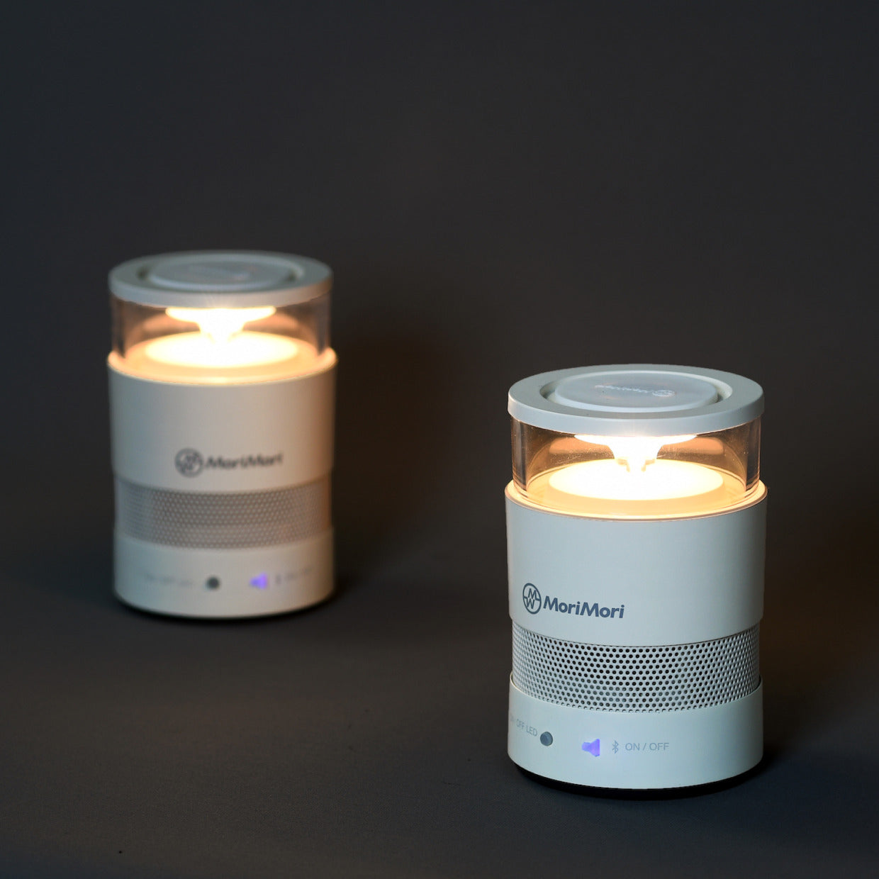 LED ライト スピーカー 充電式 FLM-1701-WH MoriMori LASMO speaker S1 モリモリ スピーカー 照明 ライト LEDライト 間接照明 ベッドライト アウトドア Bluetooth 軽量 持ち運び