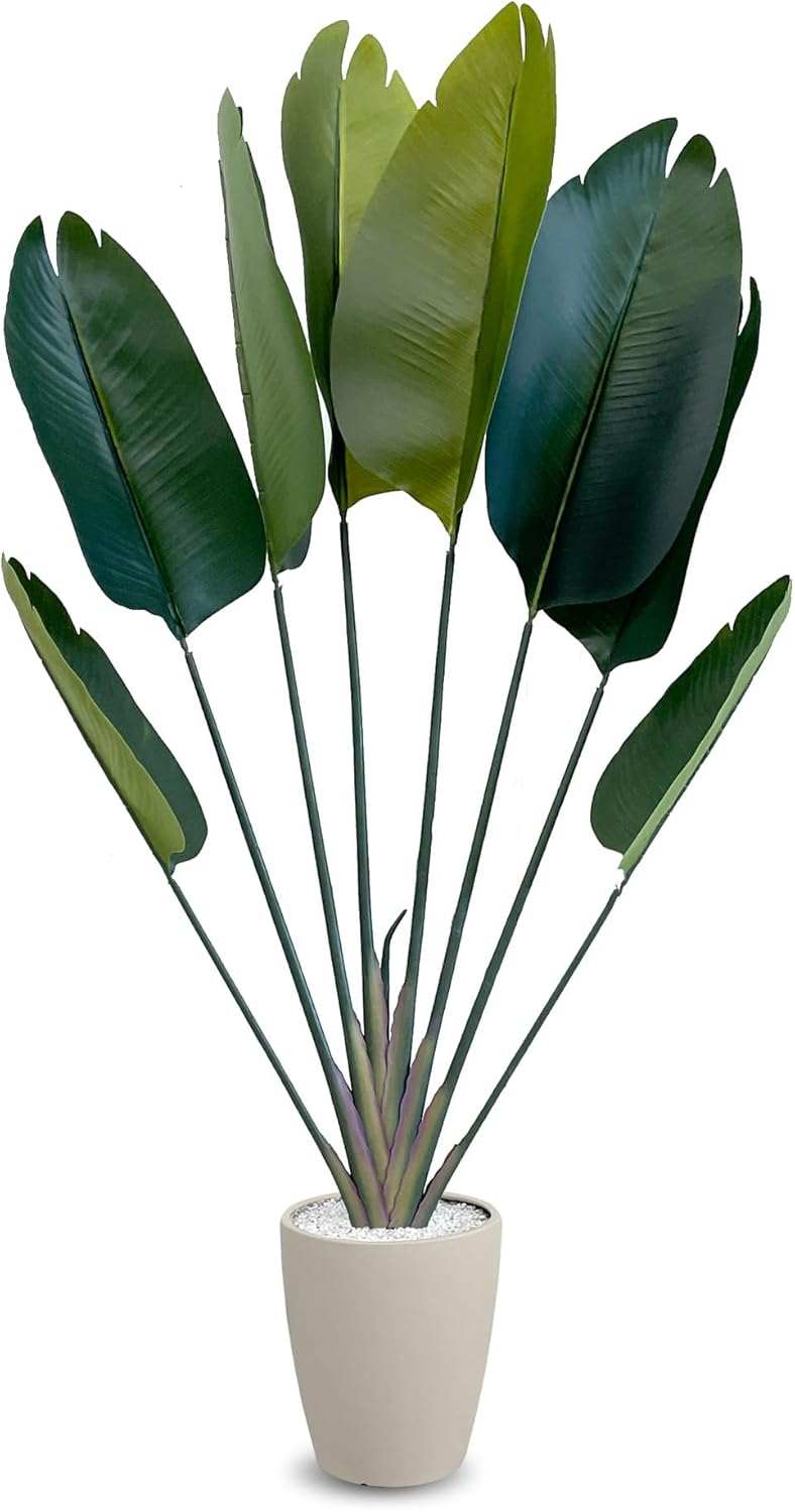 フェイクグリーン ストレリチア 120CM 140CM 180CM 水やり・掃除いらず!気軽に楽しめる 大型 人工観葉植物 フェイク グリーン 観葉植物 大型 人工植物 植物 アイボリー グレー