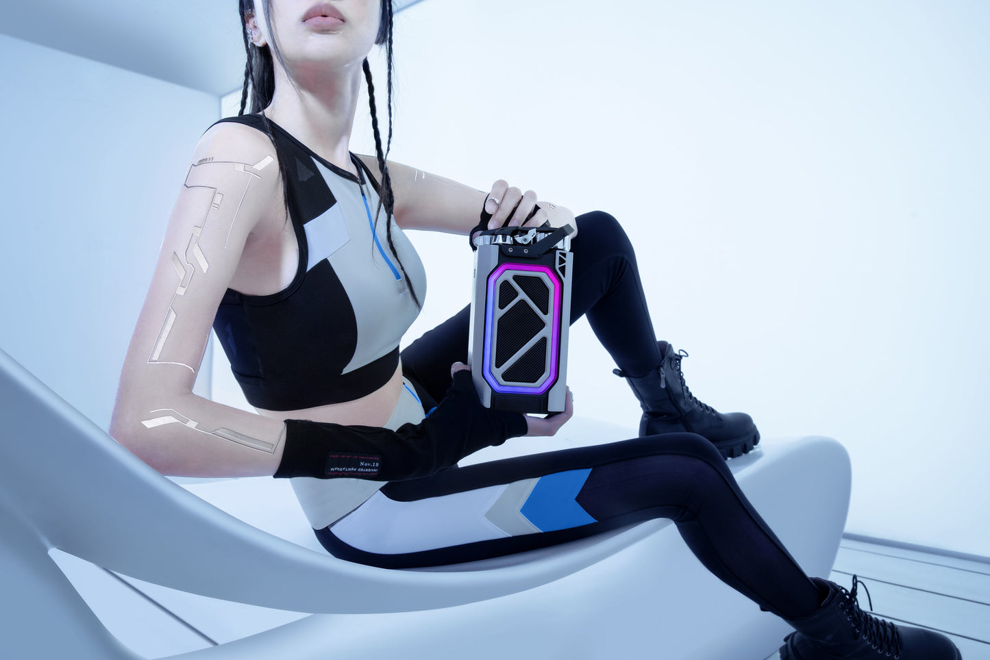 MUZEN ミューゼン CYBERSHELL bluetooth ブルートゥース スピーカー 高音質 防水 かっこいい USB充電 ワイヤレススピーカー おしゃれ 充電ドック別売り CYBERCUBE サイバーキューブ
