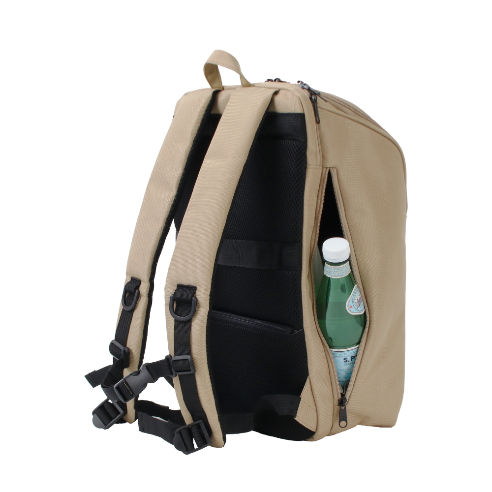 fulcro ESSENCE Double fma-0006 自立型ダブルハンドルバッグ 軽量 16L|大きく開く上部&メッシュポケットで整理しやすくスタイリッシュに収納 オリーブ