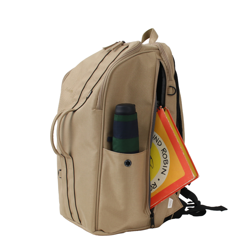 fulcro ESSENCE Double fma-0006 自立型ダブルハンドルバッグ 軽量 16L|大きく開く上部&メッシュポケットで整理しやすくスタイリッシュに収納 オリーブ