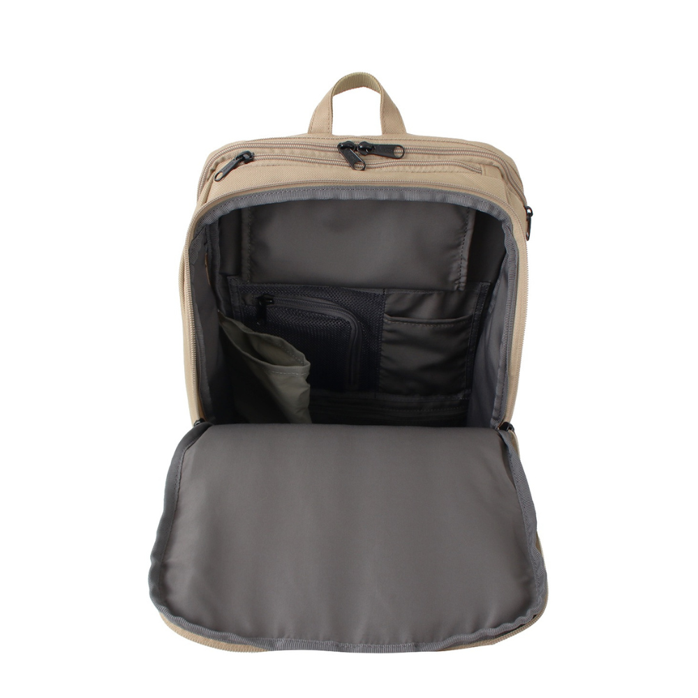 fulcro ESSENCE Double fma-0006 自立型ダブルハンドルバッグ 軽量 16L|大きく開く上部&メッシュポケットで整理しやすくスタイリッシュに収納 オリーブ