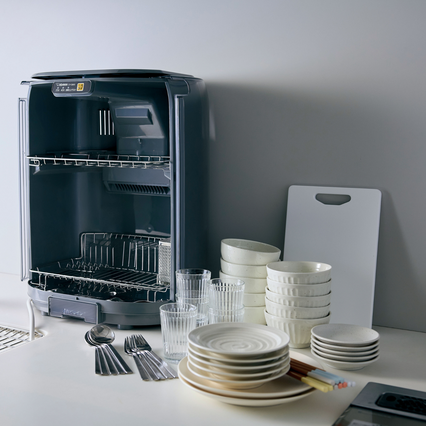 象印 食器乾燥器 大容量・省エネ・清潔乾燥 シンプル&パワフル設計 EY-GB50 HA グレー