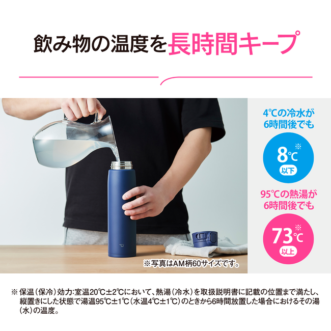 象印 シームレスせん 水筒 ステンレスマグ 720ml SM-VB72 PM(ソフトピンク)ZOJIRUSHI スポーツドリンク対応 0.72L 子ども 中学生 高校生 大人 女性 男性 ギフト プレゼント