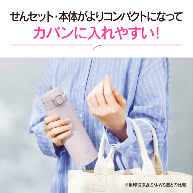 【新発売】象印ステンレスマグ SU-BA48 HM ワンタッチ開閉 保温・保冷対応 シンプルデザイン(ソフトグレージュ)