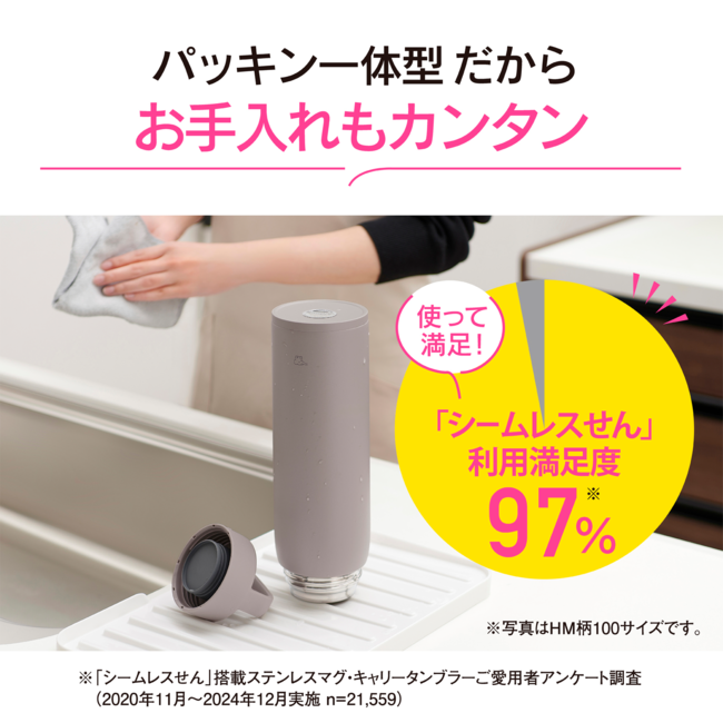 (新発売)象印 本温保冷 シームレスせん 食洗機OK ステンレスマグ SU-DA100 HM(ミネラルグレー)