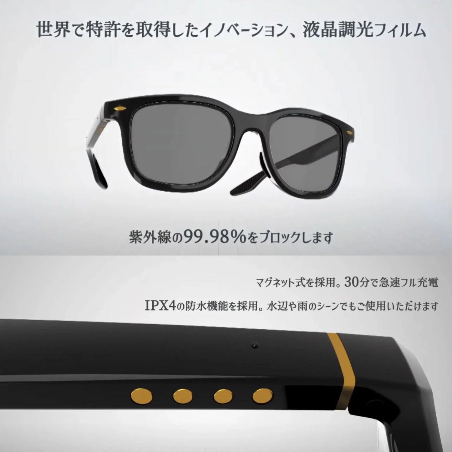 WICUE スライド式調光サングラス 偏光機能付 センサーを指でなぞるとレンズの色が変わるドライブ 遠出 お出かけ 調光 偏光 紫外線カット 紫外線対策 夏 色が変わるレンズ かっこいい おしゃれ プレゼント 【VR3039】