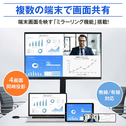 【55インチ電子黒板】Windows10／Android搭載 オールインワン｜Web会議対応・マルチタッチ・縦横回転対応