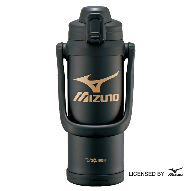 象印 ステンレスクールボトル 大容量 Mizuno SD-BX20-BA ブラック｜保冷専用・スポーツドリンクOK・ワンタッチオープン・0.2L 水筒・エアーベント構造飲み口・子供から大人まで使える大容量クールボトル