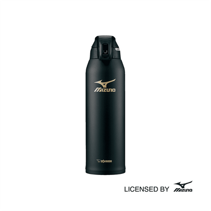 象印 ステンレスクールボトル Mizuno SD-FX15-BA ブラック｜保冷専用・スムースダイレクト飲み口・エアーベント構造・衝撃吸収ポーチ付き・直飲み水筒 1.5L スポーツドリンク対応・子供〜大人までOK