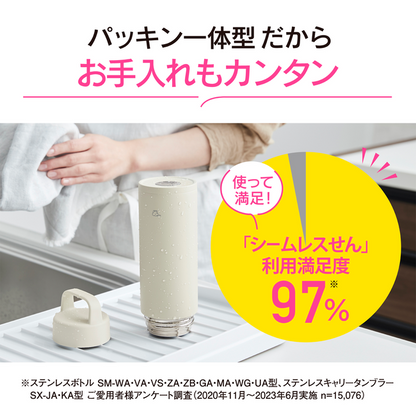 象印 水筒 シームレスせん マグボトル SM-RS50 PA（ピンク）魔法瓶 保温 保冷 蓋付き 500ml 0.5L お祝い プレゼント ステンレスマグ ハンドルつき ZOJIRUSHI SM-RS50 選べる4色 ピンク エクリュ グリーン ネイビー 携帯しやすく保温力が高い