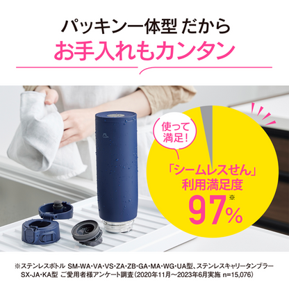象印 シームレスせん 水筒 ステンレスマグ 600ml SM-VB60 PM（ソフトピンク）ZOJIRUSHI スポーツドリンク対応 0.6L 子ども 中学生 高校生 大人 女性 男性 ギフト プレゼント