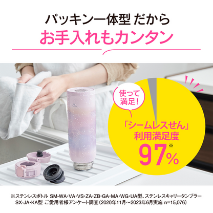 象印 水筒 ステンレスボトル 象印水筒 480ml ワンタッチ 軽量 コンパクト 保冷 保温 スポーツドリンク シームレスせん キッズ 子供 洗いやすい 男の子 女の子 保温真空水筒持ち運びアウトドア コップ ステンレス 軽量 デザイン耐久性 直飲み SM-WH48 PZ（ラビットピンク）