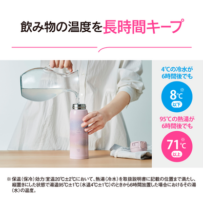 象印 水筒 ステンレスボトル 象印水筒 480ml ワンタッチ 軽量 コンパクト 保冷 保温 スポーツドリンク シームレスせん キッズ 子供 洗いやすい 男の子 女の子 保温真空水筒持ち運びアウトドア コップ ステンレス 軽量 デザイン耐久性 直飲み SM-WH48 PZ（ラビットピンク）
