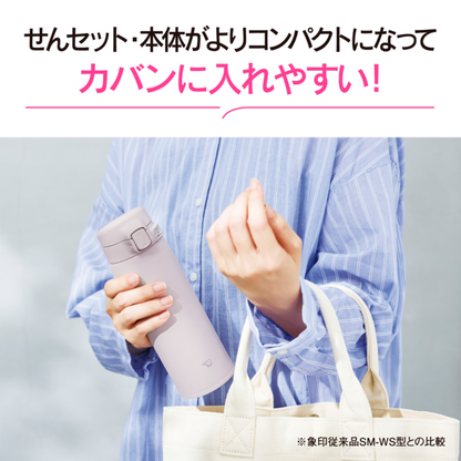【新発売】象印ステンレスマグ SU-BA48 PM ワンタッチ開閉 保温・保冷対応 シンプルデザイン（ブルームピンク）