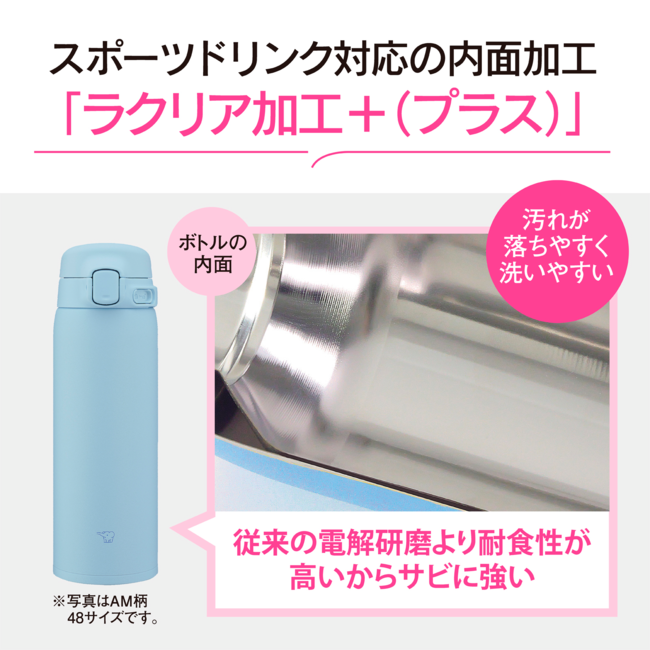 【新発売】象印ステンレスマグ SU-BA48 PM ワンタッチ開閉 保温・保冷対応 シンプルデザイン（ブルームピンク）