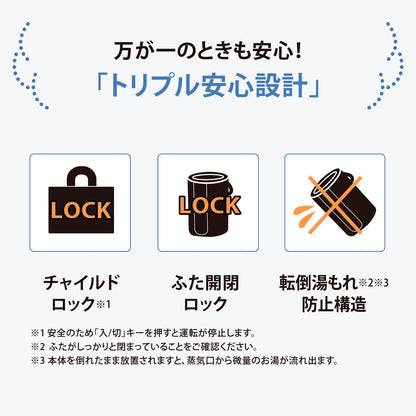 【象印 加湿器 EE-RU35-WA】スチーム式 2.2L・3.0L｜フィルター不要・お手入れ簡単｜清潔加湿モデル｜ホワイト